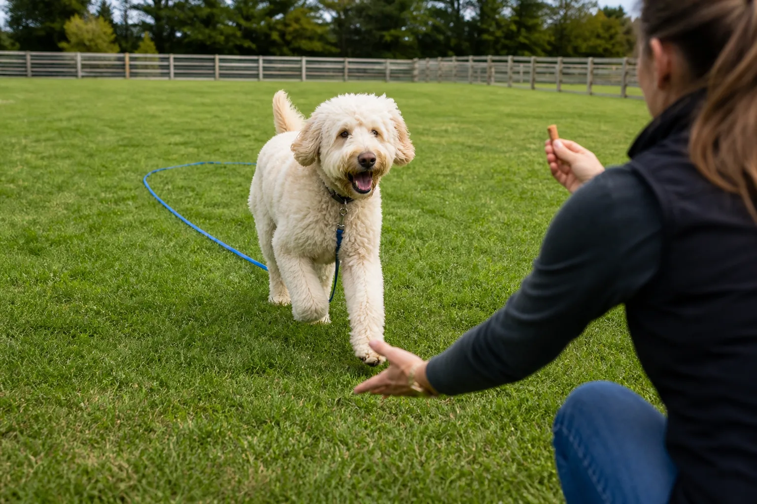 Labradoodle Recall Training: Build a Come Cue That Pays
